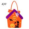 Portable Candy Storage Containers Halloween Felt Trick or Treat Bags, Cartoon Owl Bat Devil Pumpkin Kids Durable Pails Handheld Tote Reusable