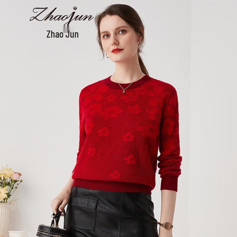 

Women s Retro Two-Tone Jacquard Cashmere Sweater XL