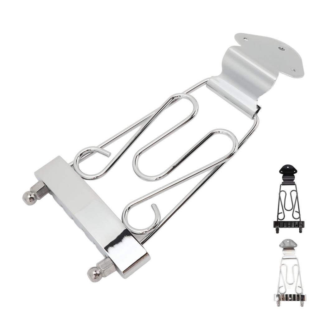 6 String Trapeze Tailpiece with Screws Height Adjustment Open Frame Bridge Tailpiece for Archtop Jaz