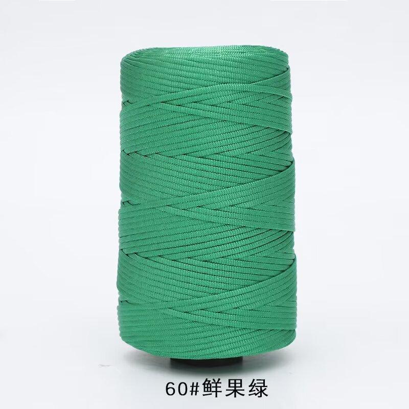 Mercerized Cotton And Linen Flat Belt Thread Light Body Ice Silk Thread Hand Crocheted Diy Hook Bag Hat Seat Cushion Hollow Thread