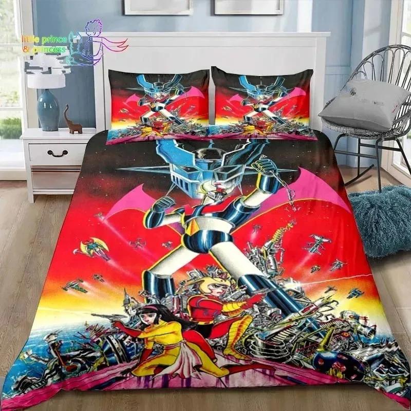 Robot Grendizer Bedding Set Single Twin Full Queen King Size Bed Set Adult Boys Bedroom Anime Bedding Gift