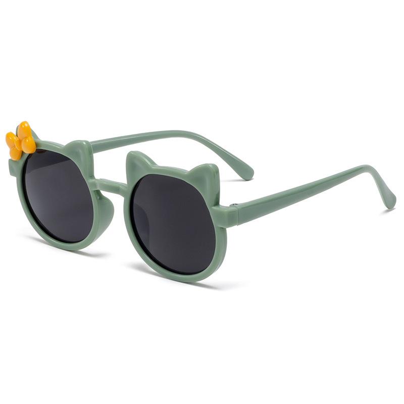 

Детские солнцезащитные очки с милым бантом, детские забавные солнцезащитные очки с рисунком, затеняющие солнцезащитные очки для девочек, разноцветные зелёный
