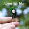Face No Man Holding Umbrella Sitting Posture Hat Mini Model Ornament Desktop