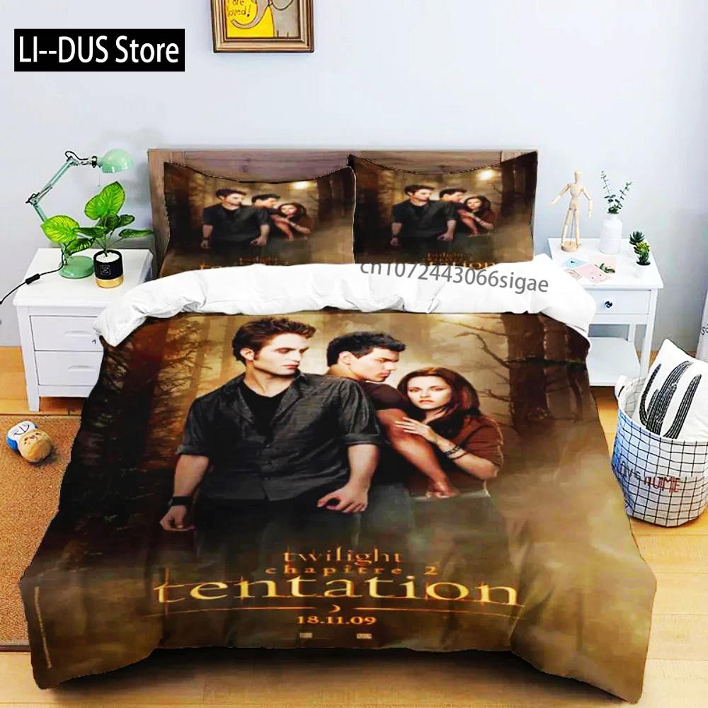 Twilight Series Duvet Cover Set And Pillowcases Vampire Hot Movies Single King Full Fashion 3D Bedding Set For Adults Bed Linen