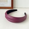 Korean Vintage Wide Hairband For Women PU Leather Solid Color Headbands Simple Temperament Elegant Hair Hoop Tie Hair Accessories Headwear