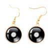 Classic Vintage Vinyl Records Rretro Phonograph Rrecord Dome Glass Ladies Earrings Music Lover Gifts Music Record Disc Earrings