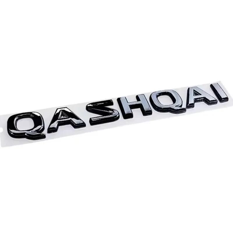 CGANEI1 Glänzend Schwarz Silber Qashqai Emblem für Nissan X-trail Note Juke Sentra Patrol Navara Auto Seiten Heck Abzeichen Namensschild Logo Aufkleber