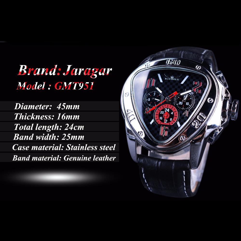 JARAGAR Herrenmode Lässige herzförmige dreieckige automatische mechanische Uhr