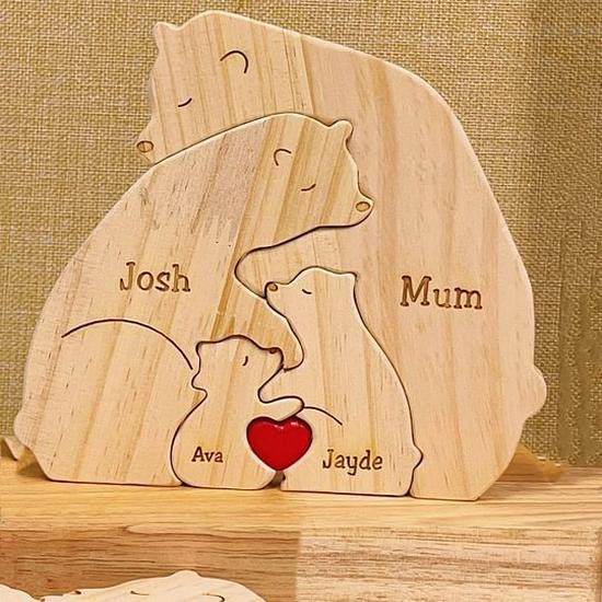 

Wooden Bear UV Puzzle Ornament - DIY Craft Decoration Gift Original