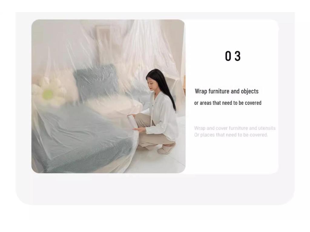 Dustproof Transparent Cover for Furniture Protection - Disposable Plastic Film