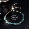 Charm Female Blue Zircon Stone Bracelet Cute Gold Color Adjustable Wedding  For Women