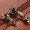 Aolaya European Bronze Cabinet Drawer Zinc Alloy Antique Green Handle