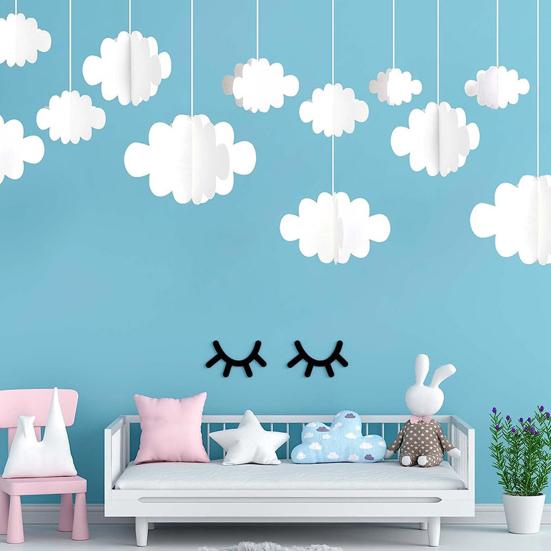 6 Nuvole Finte 3D Per Decorazione Soffitto – ZAUGONTW – Tessuto Leggero Per Feste, Matrimoni E Camerette