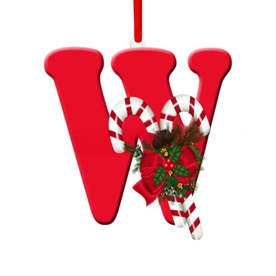 Christmas Acrylic Letter Hanging Decoration Car Rearview Mirror Xmas Tree A to Z Alphabet