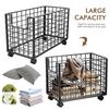 Large Capacity Stuffed Animal Organizer with Wheels Plush Toy Storage Basket Kid Toy Metal Storage Bins for Storage of Any Stuff