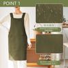 Ninonly Women's Shoulder Apron, Stylish and Simple, H-Shaped Apron, Water-Repellent, Solid Color, Easy To Put On and Take Off, Adjustable, with Pocket