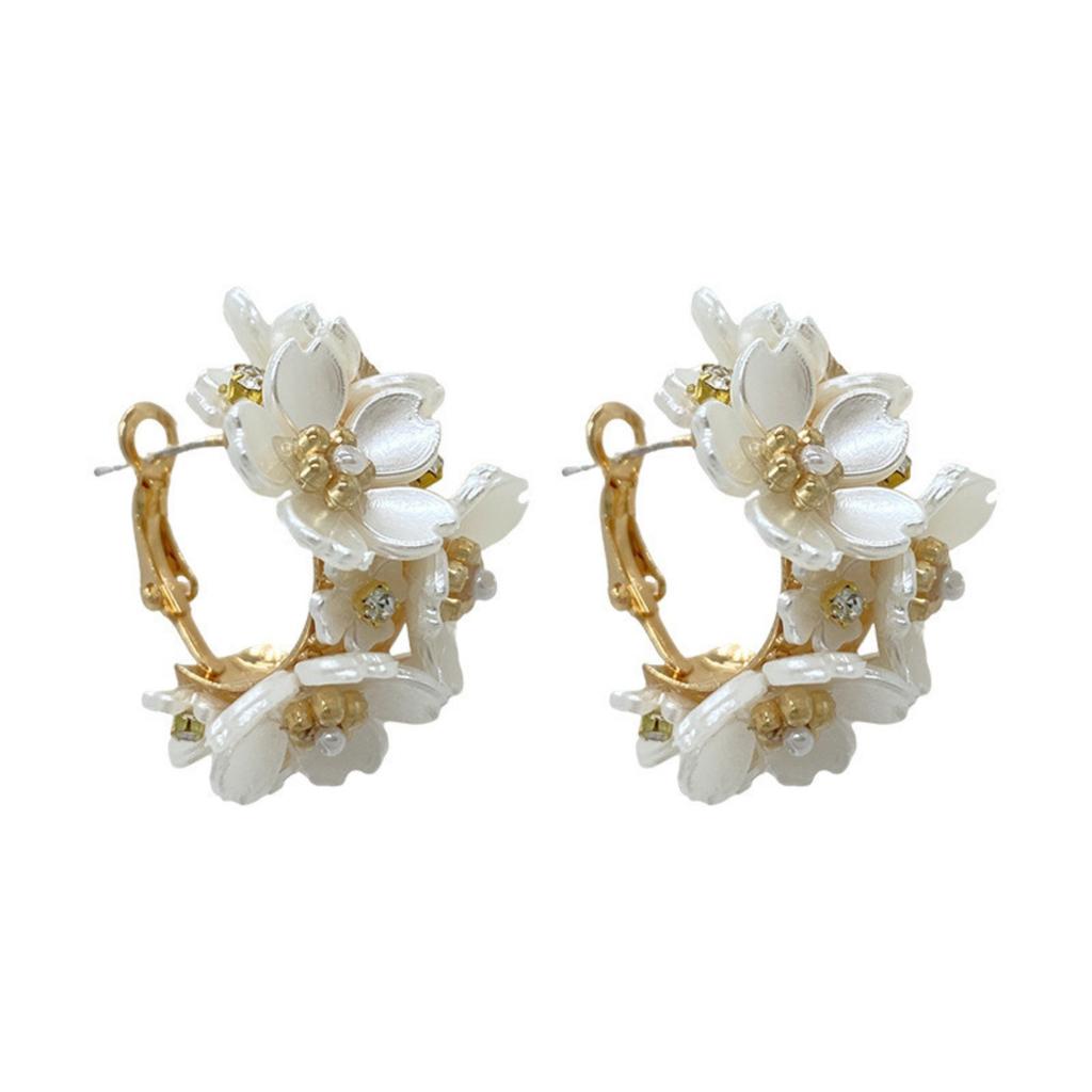 Light Luxury Flower Earrings, Exquisite And High-end Light Luxury Flower Earrings Petal Earrings