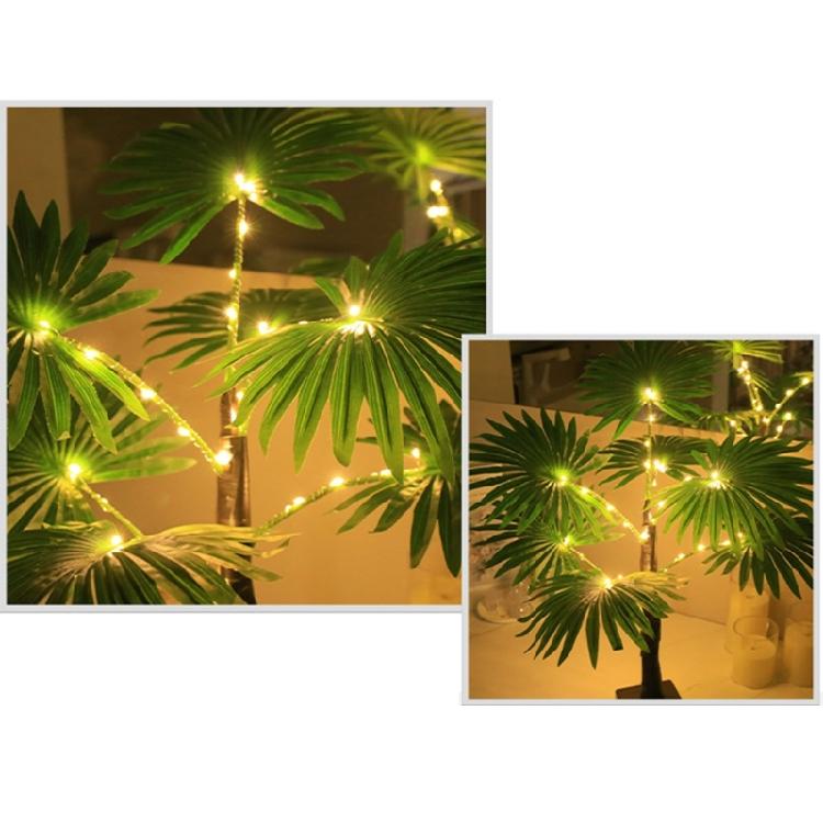 Realistic Glowing Plastic Palms Tree With LED Bulbs Great Decorative Table Lamp For Nighttimes Event