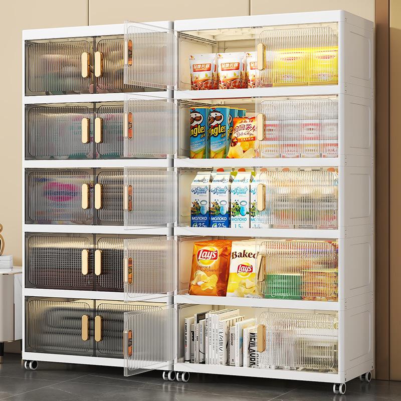 Transparenter Doppeltür-Aufbewahrungsschrank für Schuhe, Schlafzimmer, Wohnzimmer und Snacks