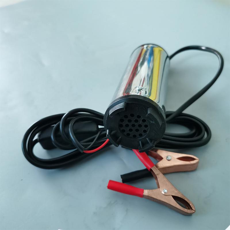 51mm Stainless Steel Mini Submersible Oil & Water Pump, 12V/24V DC, Portable Refueling Pump E18