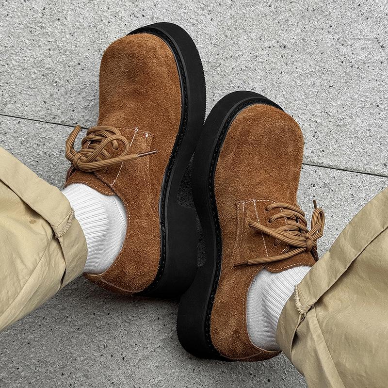 Spring Japanese Trendy Shoes, High-end Retro Niche 92332 Long Hair Red, Camel, beige-J