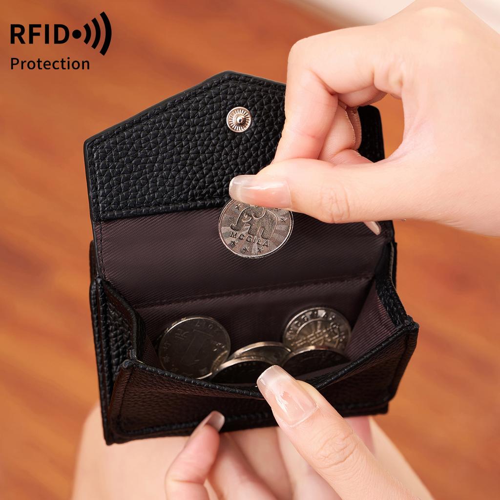 Wallet RFID coin bag wallet mini women's coin purse lychee short wallet