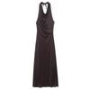Zbzr Spring New Women Clothes Western Style Fashion Sexy Backless Metallic Line Length Dress 2180237