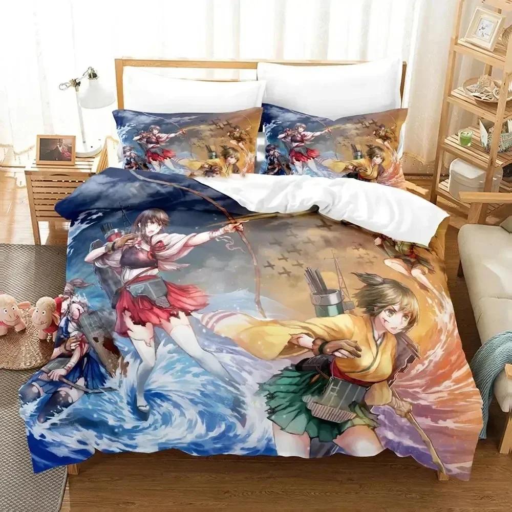 Anime Kantai Collection Bedding Set 3D Printed Suitable For Bedroom Duvet Cover Set With Pillowcases Kids Home Textile