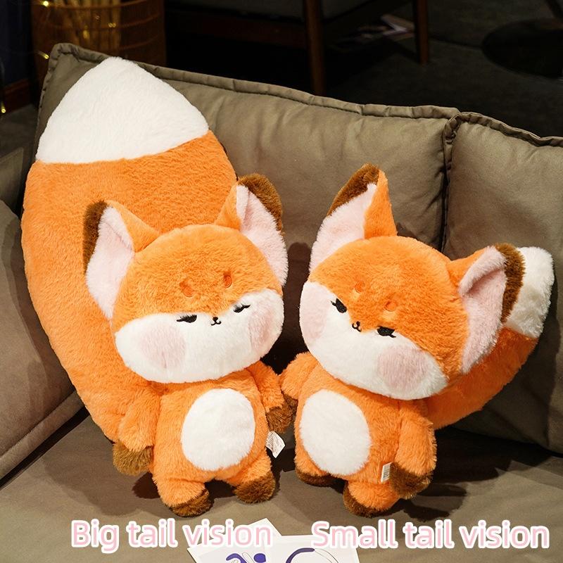 Giocattolo Super Grande a Forma di Volpe con Coda Lunga Cuscino da Lancio Volpe Fiabesca Bianca e Rossa Cuscino per Dormire Cuscino da Abbraccio per Compleanno di Bambina