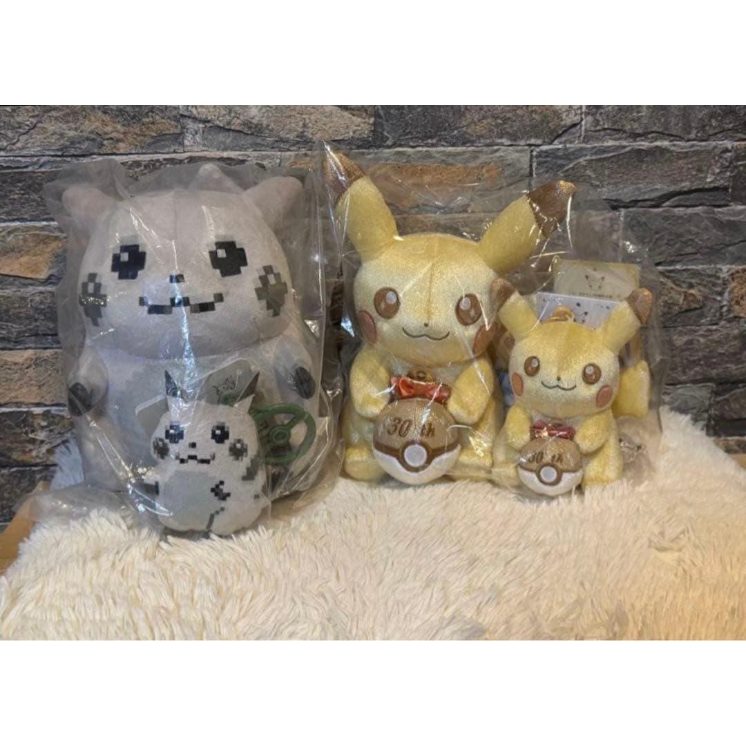 Pikachu of the Beginning / 30th Anniversary Pikachu Plush Toy & Mascot Total 4 items