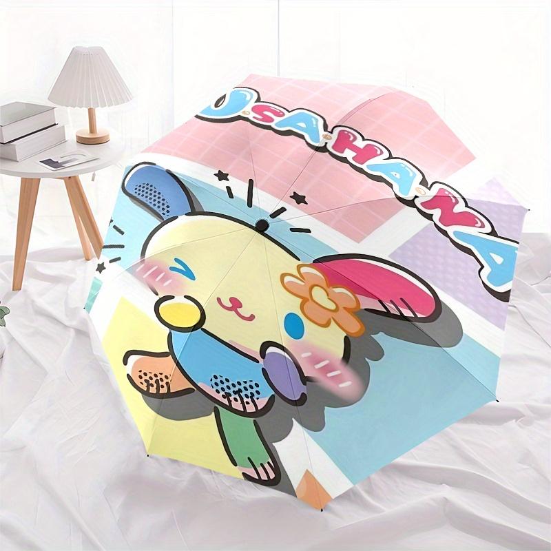 UsaHana, Kawaii Automatic Opening and Closing Parasol Compact Travel Umbrella with 8 Ribs for Women and Men Ideal Birthday/Christmas Gift, O