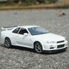 Welly 1/24 Nissan Skyline GTR R34 Alloy Sports Car Model Simulation Diecast Metal Toy Racing Car Model Collection Childrens Gift