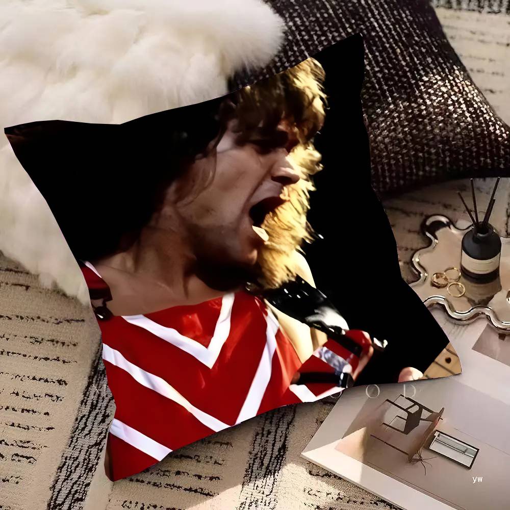 Eddie Van Halen Music Pillow Case Square Pillow Bedroom Sofa Leisure Comfort Cushion Car Living Room Home Decoration