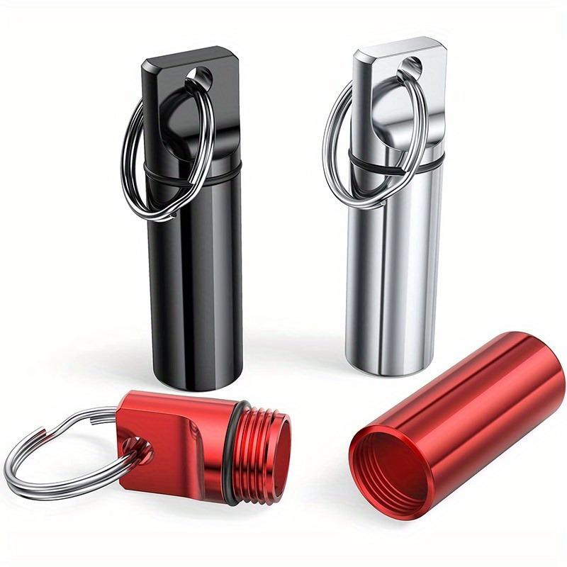 3pcs Small Pocket Pill Box Keychain, Aluminum Alloy Portable Mini Pill Organizer