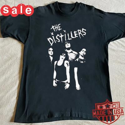 SALE Vtg The Distillers Bandmitglieder Baumwolle Schwarz Vollgröße Unisex Shirt Unisex T-Shirt