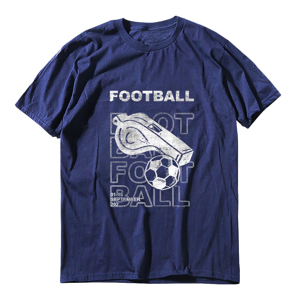 Coolmind YC003 Superior Exclusive football whistle printed Cotton Unisex T-shirt Big size t shirt Crewneck Loose men tshirt tee