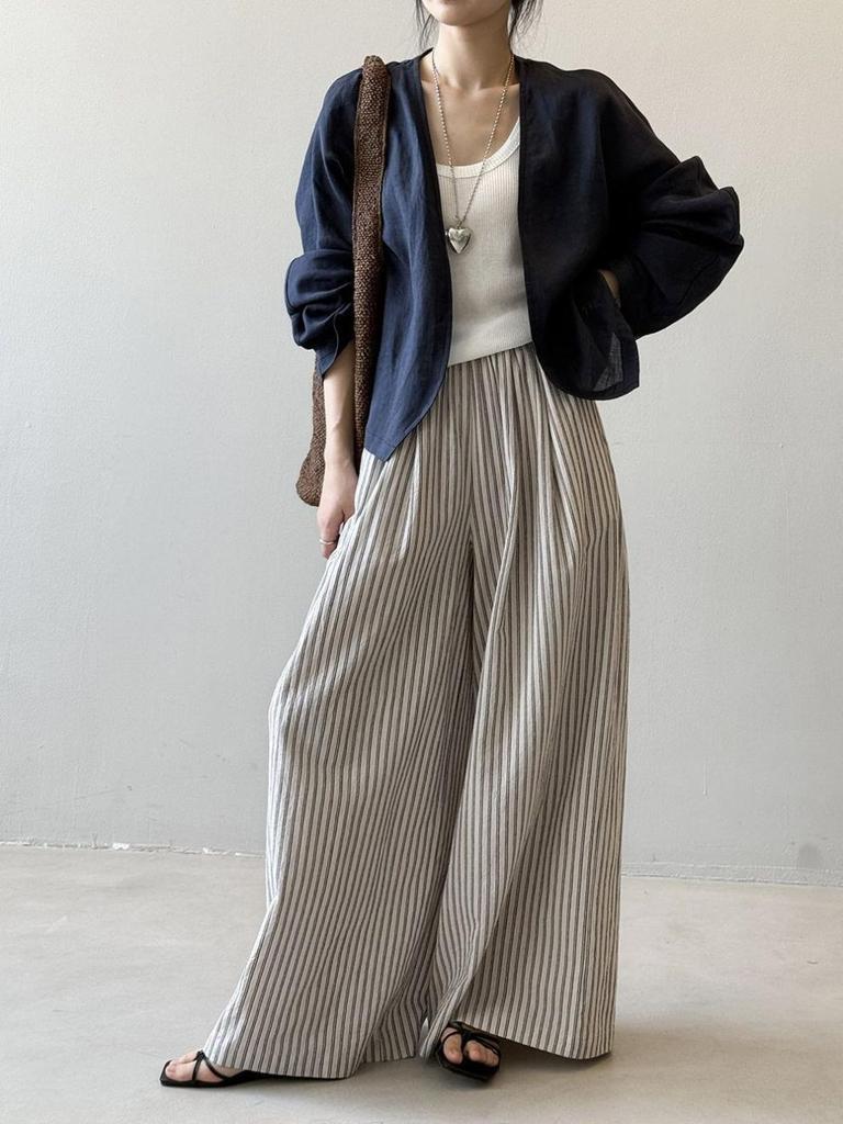 Artistic Retro Long-Sleeve Linen Cardigan - Lightweight, Loose-Fit Sun Protection Top