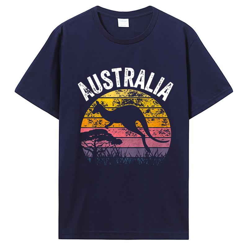 Den Austrálie Vtipné Australské Klokan Vintage Trička Bavlna Streetwear Krátký Rukáv Narozeninové Dárky Tričko Pánské Oblečení