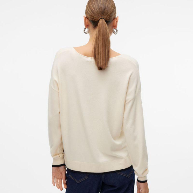 Pull Breeze Fine Knit V-neck with Piping Woman VERO MODA