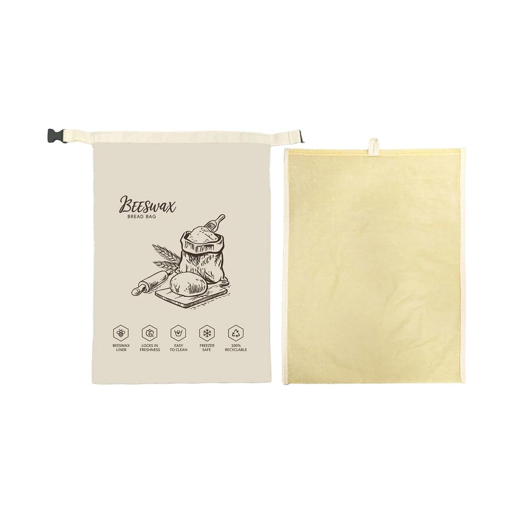 Beeswax Bread Bag for Bread Storage - Reusable Food Wrap with Removable Design