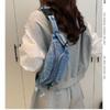 Denim Zipper Waist Packs 2025 Hot Selling Nylon Solid Color Neutral Style Casual Chest Bag Soft Versatile Simple Crossbody Bag