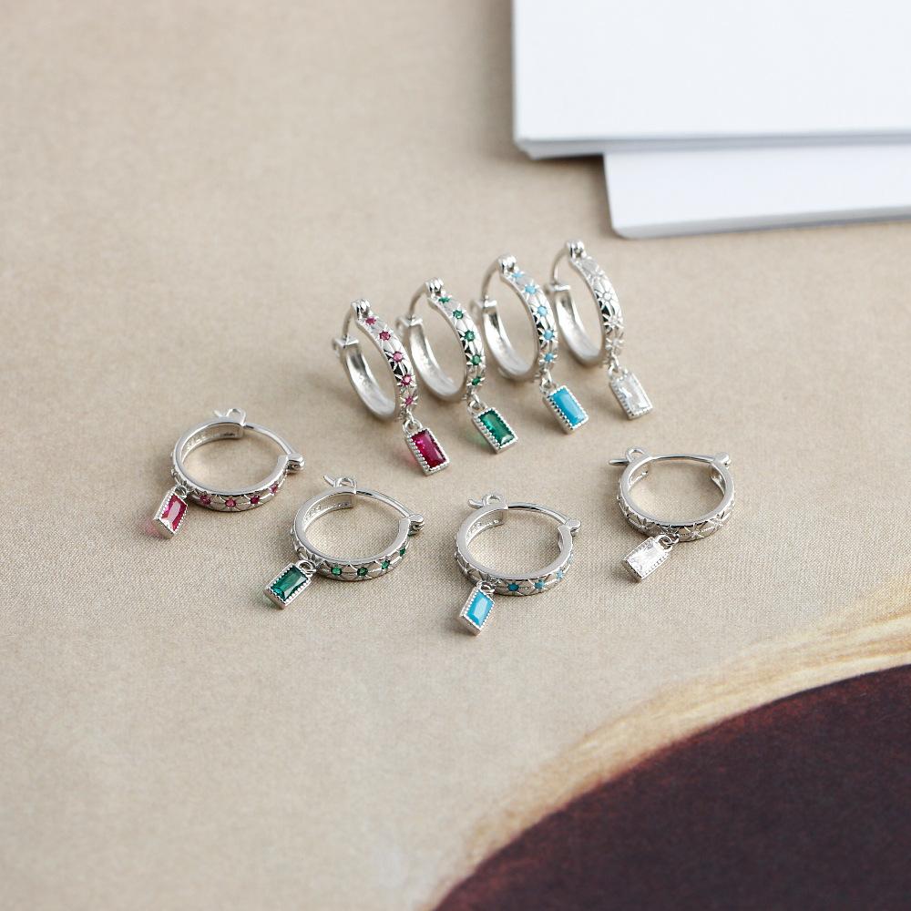 Fashion Jewelry Gold Plated 925 Sterling Silver Geometric Drop Hoop Earrings for Women Wedding Birthday Mother's Day Gift