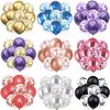 10PCS Gold Silver Metal Latex Confetti Balloons Wedding New Year Birthday Party Decorations Matte Globos