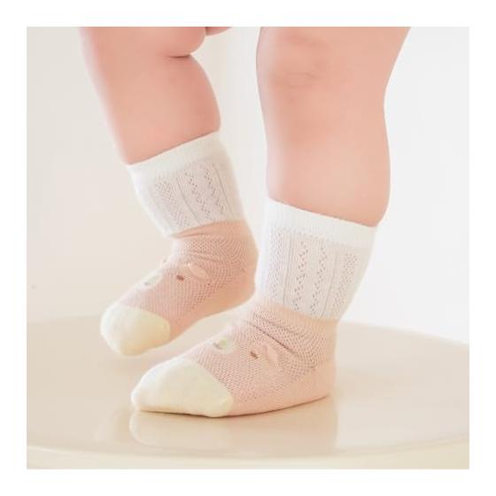 [HAYAHARU] Baby socks, 6-pair set, baby socks, spring/summer, girls, boys, children's socks, cotton, cute, anti-slip, antibacterial, easy to wear,