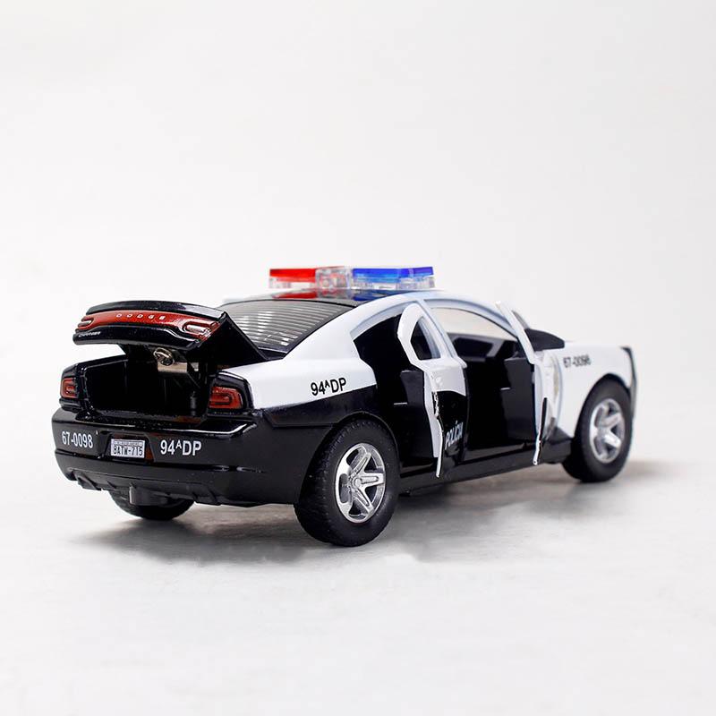 1:32 Alloy Diecasts Simulation Police Model Toy Cars Pull Back Light And Sound Collection Metal Vehicles Ornament For Kids Gifts