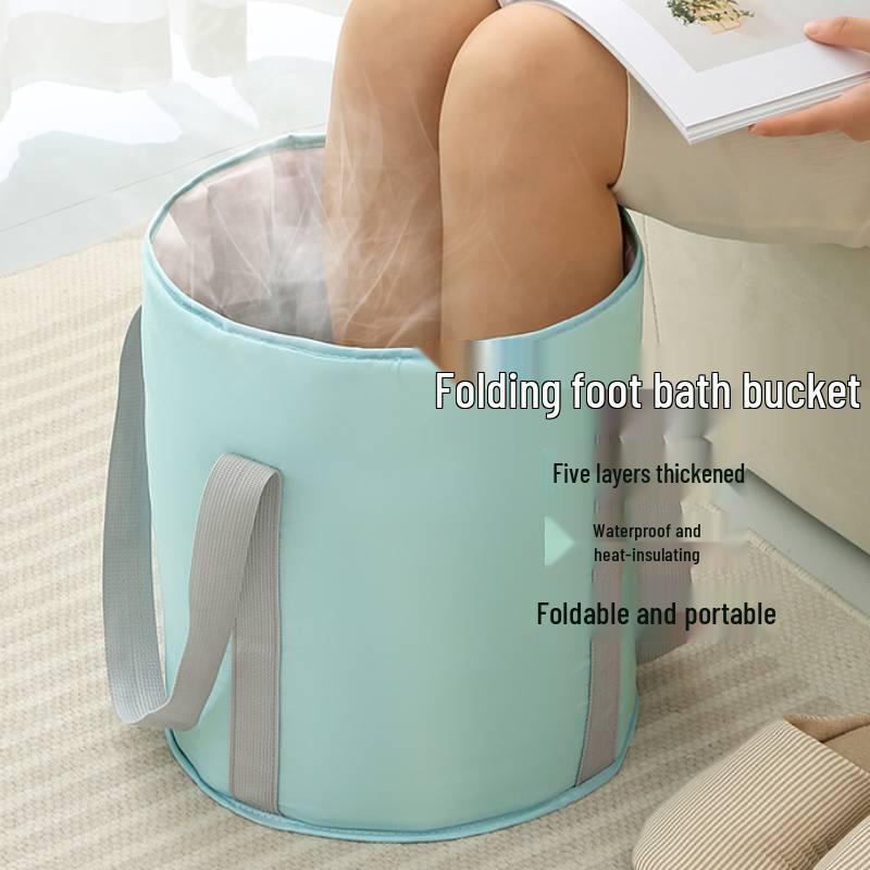 Portable Foldable Foot Bath Basin - Oxford Cloth, Insulated, for Travel or Dormitory Use