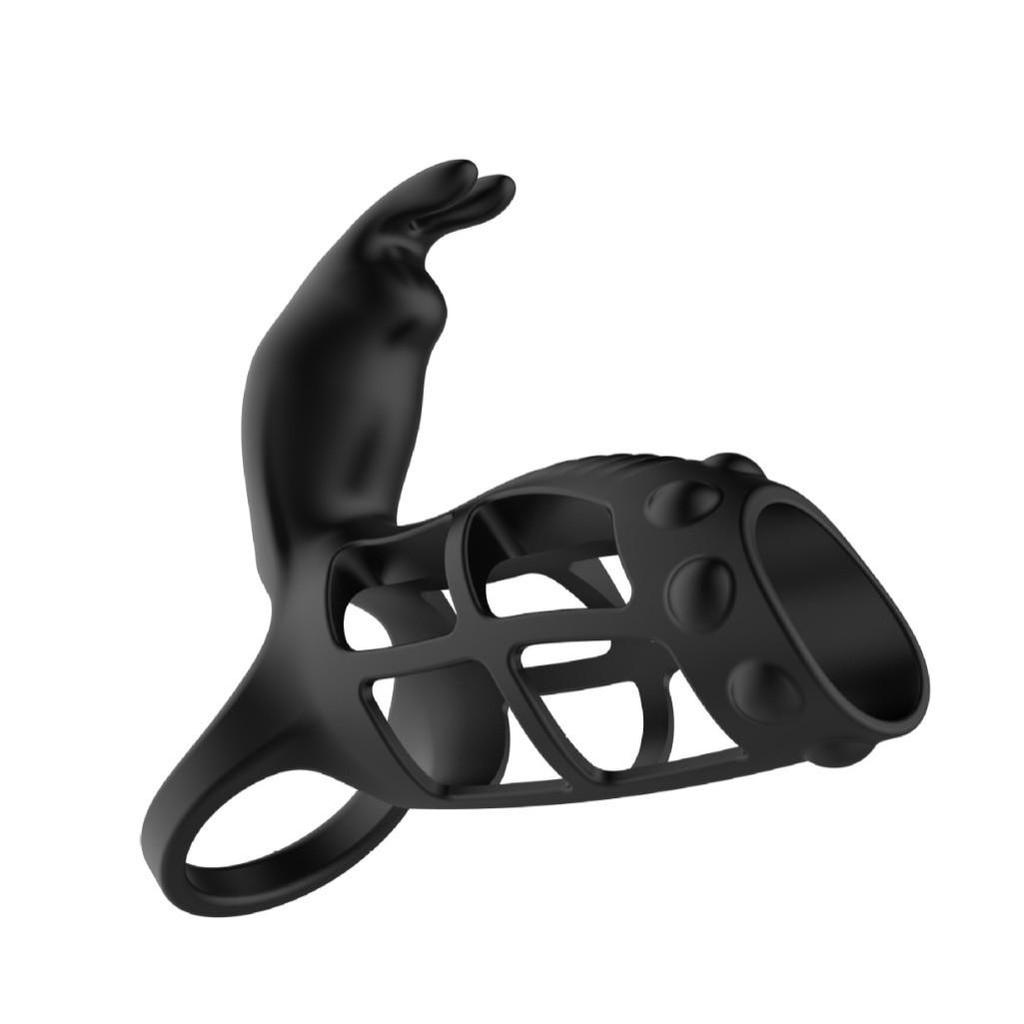 Three-pronged Silicone Vibrating Cock Ring with Wireless APP Remote Control