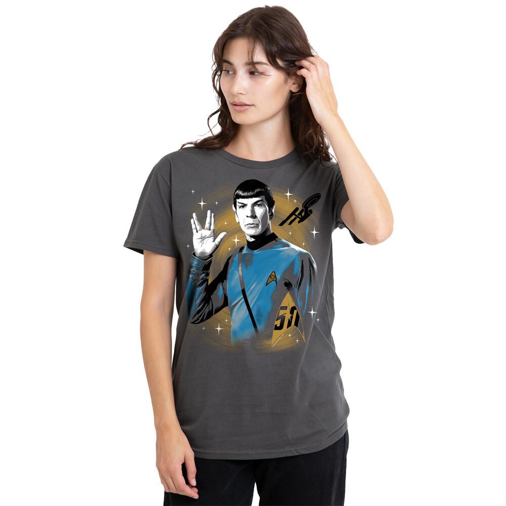 Star Trek Space Prosper Ladies T-Shirt S-2XL, Charcoal Unisex T-Shirt M
