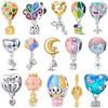 Romantic Copper Gold Globe Air Balloon & Colorful Balloon Charm Fit Bracelet Women Accessories Diy Lovely Gift