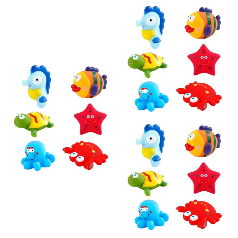 Conjunto de 18 Peças de Brinquedos de Banho para Bebê Design Criativo de Vida Marinha Cores Sortidas